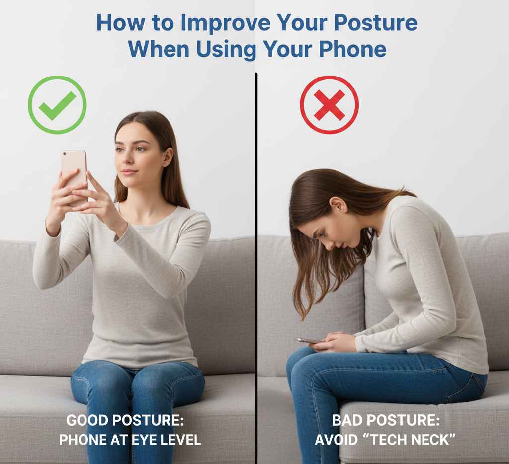 how to improve your posture when using your phone